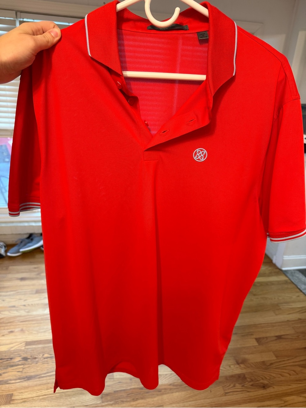 G/FORE Red Polo with White Trim